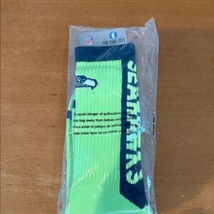 Seahawks Socks  Neon Green and Navy